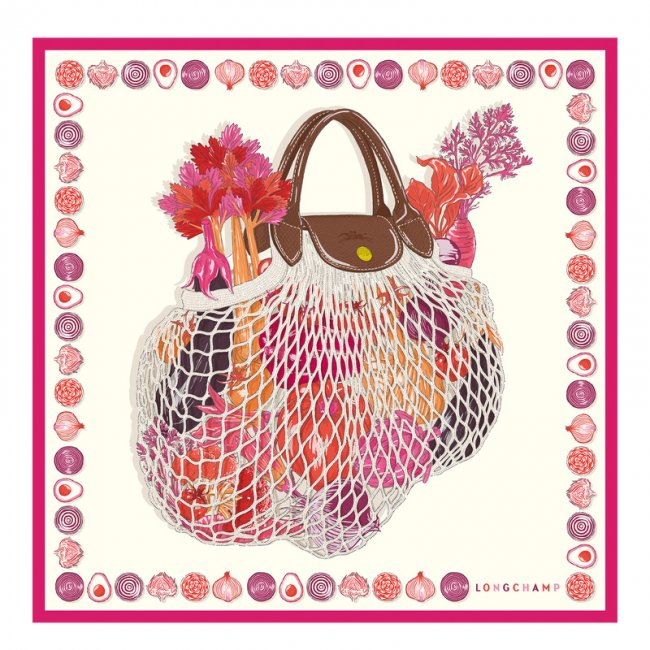 Longchamp Women's The Gourmet Mesh bag Silk scarf 70 Pink - OTHER | Pink
