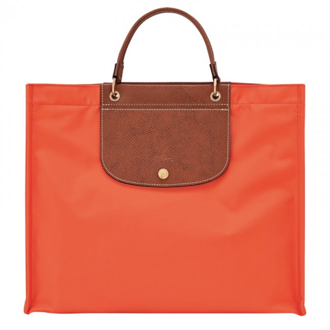 Longchamp Women's Cabas L Tote Bag Carrot - Canvas | Paprika