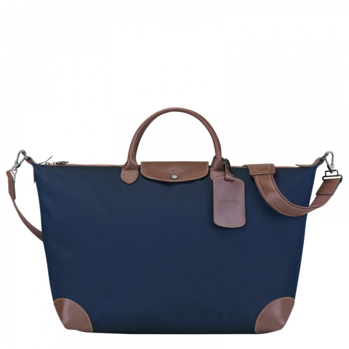 Longchamp Men's Boxford L Travel bag Blue - Recycled canvas | Blue