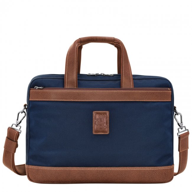 Longchamp Men's Boxford L Briefcase Blue - Recycled canvas | Blue