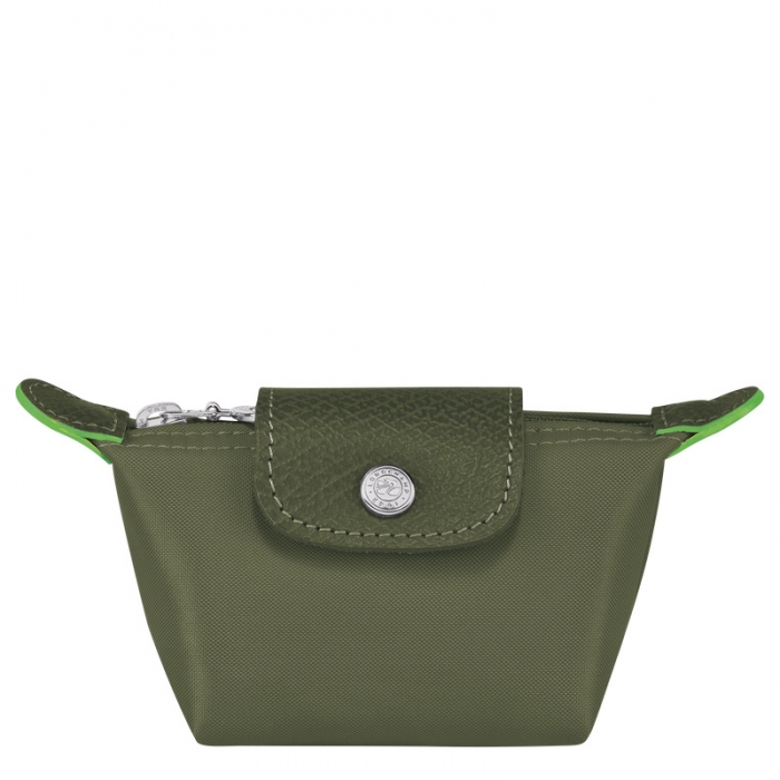 Longchamp Women's Le Pliage Green Coin purse Forest - Recycled canvas | Forest