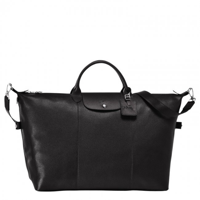 Longchamp Men's Le Foulonné XL Travel bag Black - Leather | Black