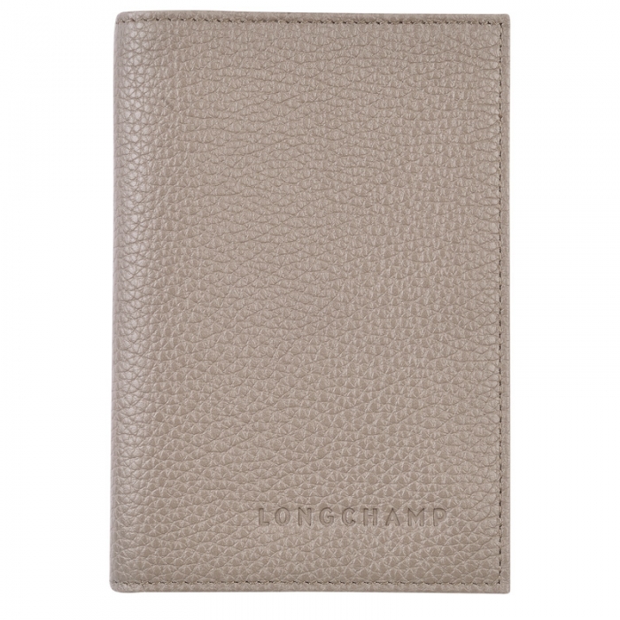 Longchamp Men's Le Foulonné Passport cover Turtledove - Leather | Turtledove