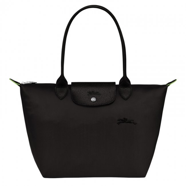 Longchamp Women's Le Pliage Green M Tote bag Black - Recycled canvas | Black