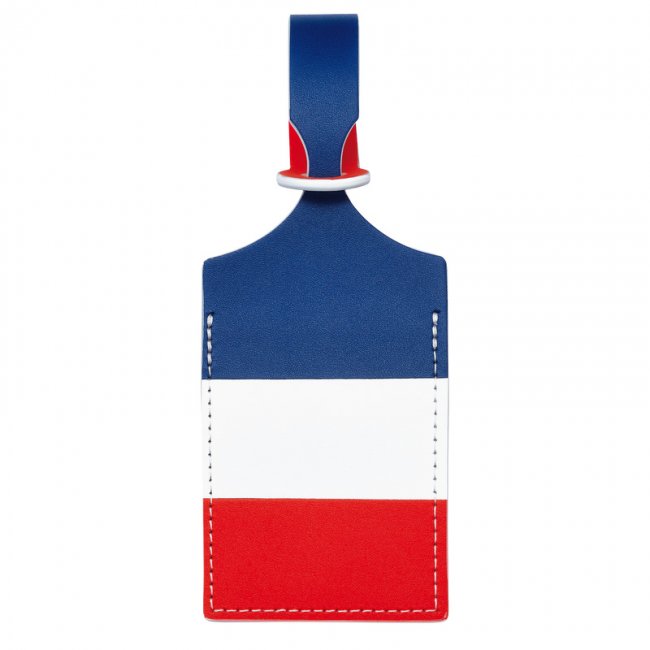 Longchamp Men's LGP Travel Luggage tag Red - Leather | Red/Navy