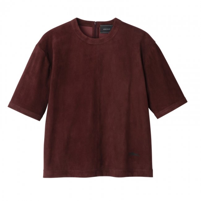 Longchamp Women's Short leather top Burgundy - Leather | Burgundy