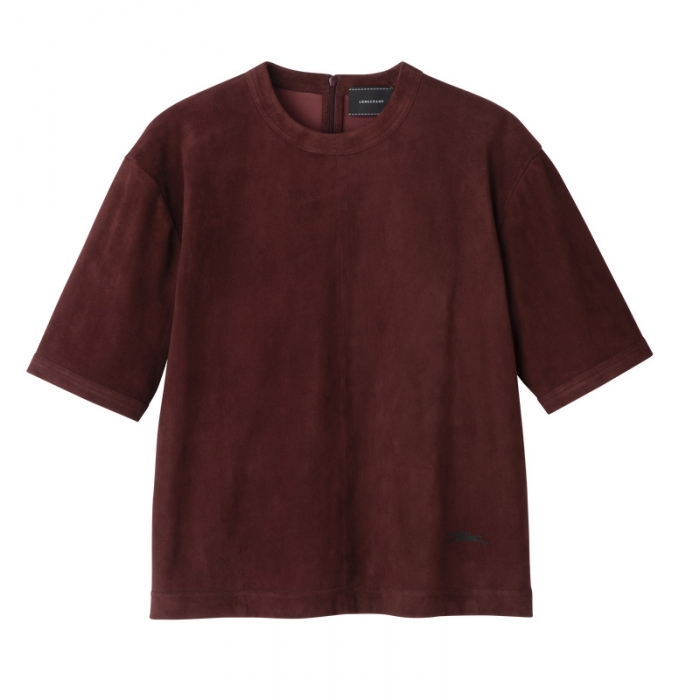 Longchamp Women's Short leather top Burgundy - Leather | Burgundy