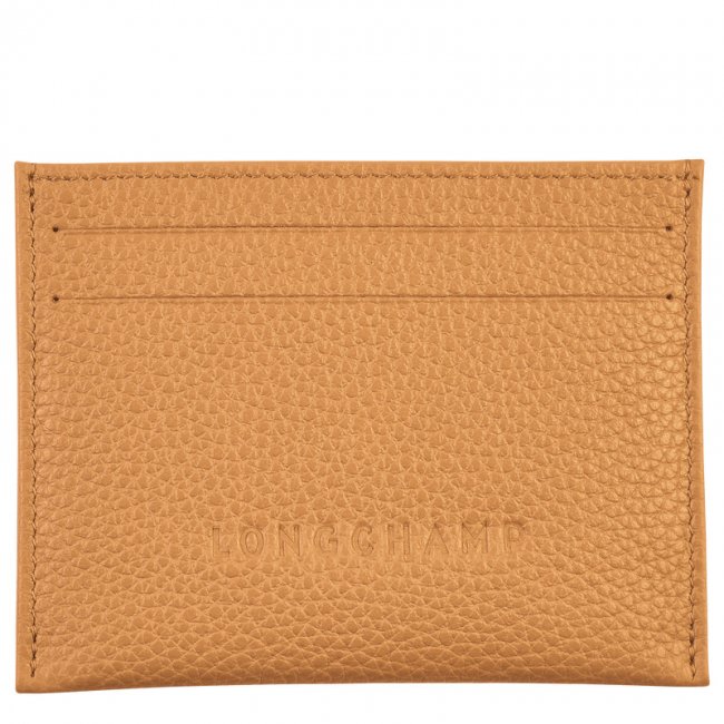 Longchamp Men's Le Foulonné Card holder Walnut - Leather | Walnut