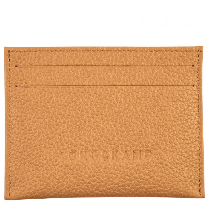 Longchamp Men's Le Foulonné Card holder Walnut - Leather | Walnut