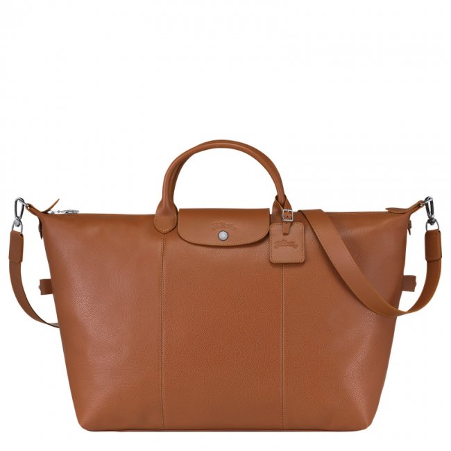 Longchamp Women's Le Foulonné L Travel bag Caramel - Leather | Caramel