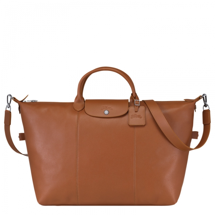 Longchamp Women's Le Foulonné L Travel bag Caramel - Leather | Caramel