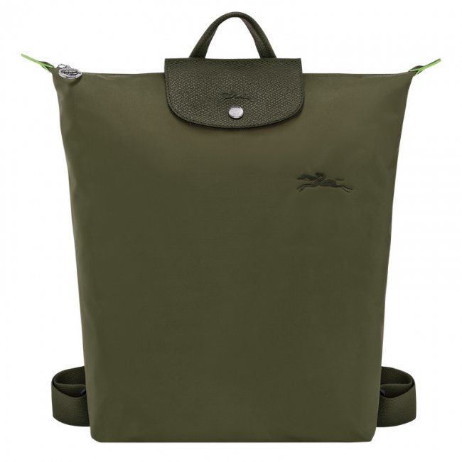 Longchamp Men's Le Pliage Green M Backpack Forest - Canvas | Forest