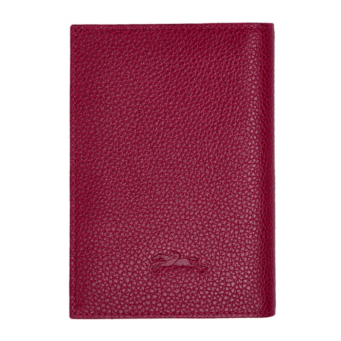 Longchamp Women's Le Foulonné Passport cover Beetroot - Leather | Beetroot