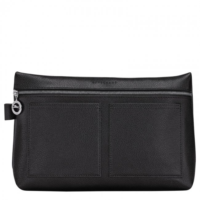 Longchamp Women's Le Foulonné Toiletry case Black - Leather | Black