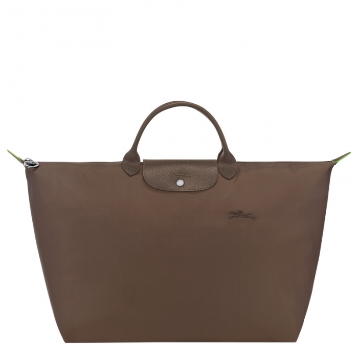 Longchamp Women's Le Pliage Green L Travel bag Terra - Recycled canvas | Terra