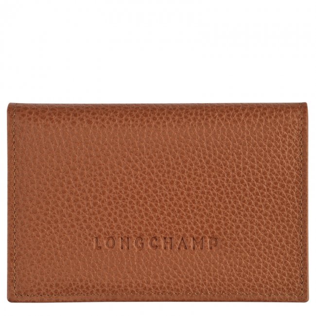 Longchamp Men's Le Foulonné Card holder Caramel - Leather | Caramel
