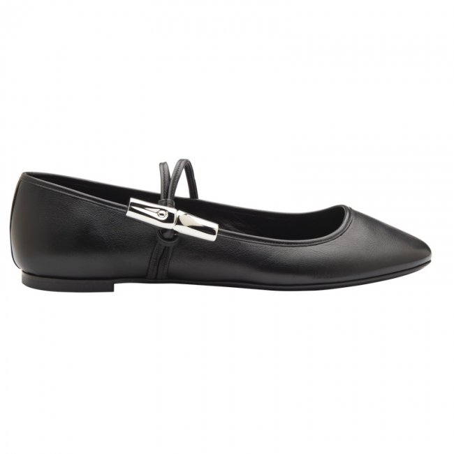 Longchamp Women's Le Roseau Ballerinas Black - Leather | Black