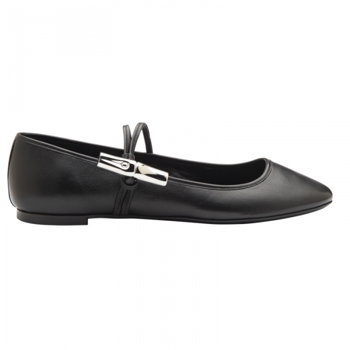 Longchamp Women's Le Roseau Ballerinas Black - Leather | Black