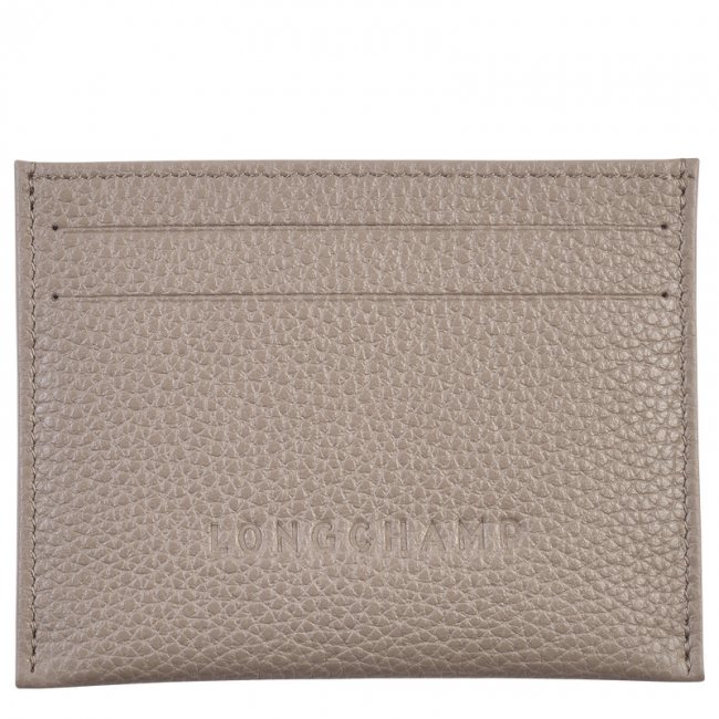 Longchamp Men's Le Foulonné Card holder Turtledove - Leather | Turtledove