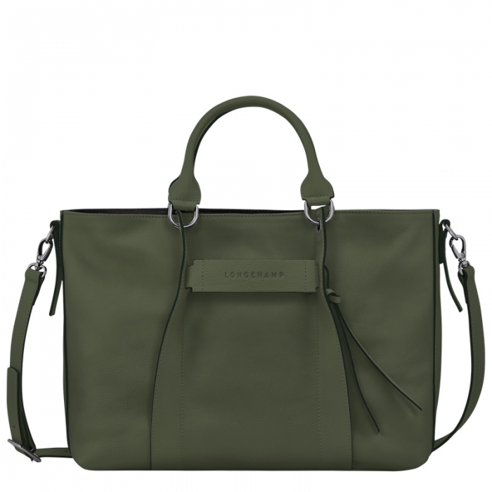 Longchamp Women's 3D L Handbag Khaki - Leather | Khaki