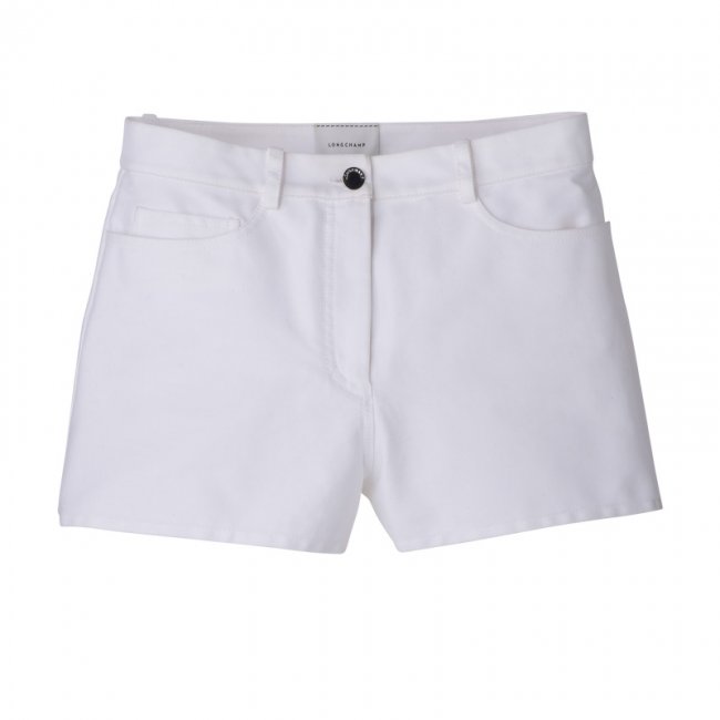 Longchamp Women's Shorts White - Gabardine | White