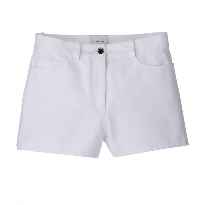 Longchamp Women's Shorts White - Gabardine | White