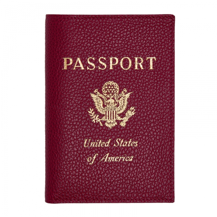 Longchamp Men's Le Foulonné Passport cover Beetroot - Leather | Beetroot