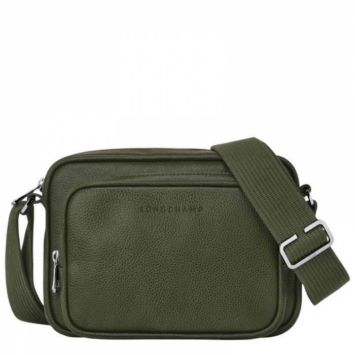 Longchamp Men's Le Foulonné S Camera bag Khaki - Leather | Khaki