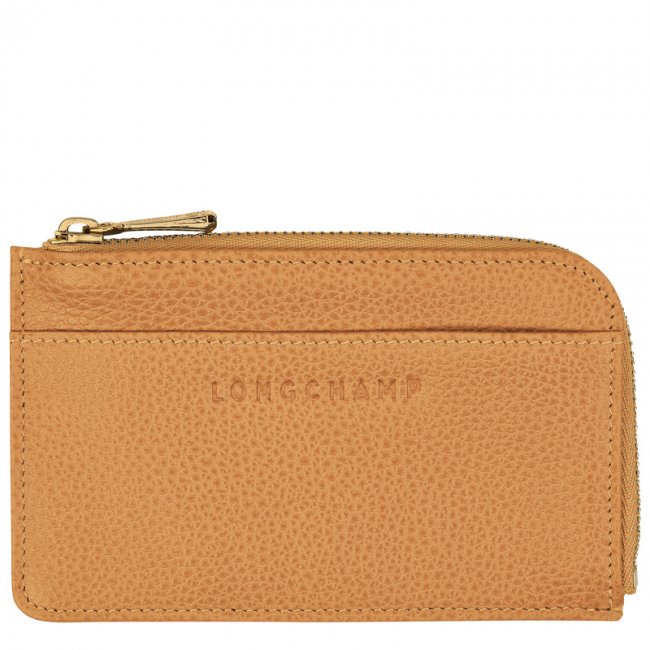 Longchamp Men's Le Foulonné Card holder Walnut - Leather | Walnut