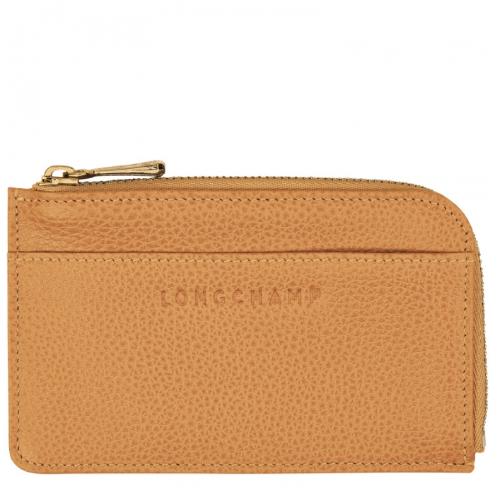 Longchamp Men's Le Foulonné Card holder Walnut - Leather | Walnut