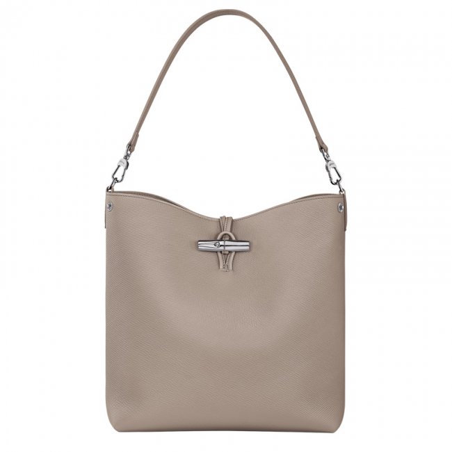 Longchamp Women's Le Roseau M Shoulder bag Clay - Leather | Clay