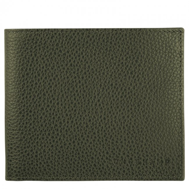 Longchamp Men's Le Foulonné Wallet Khaki - Leather | Khaki