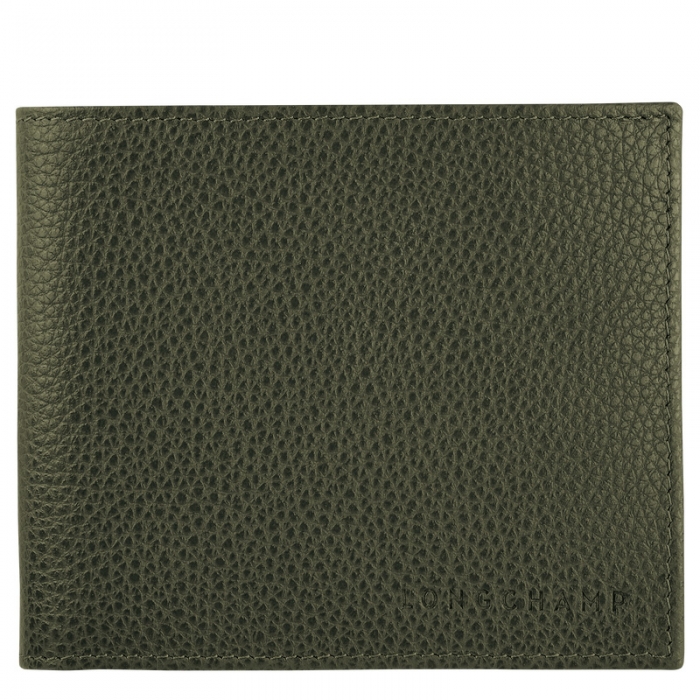 Longchamp Men's Le Foulonné Wallet Khaki - Leather | Khaki