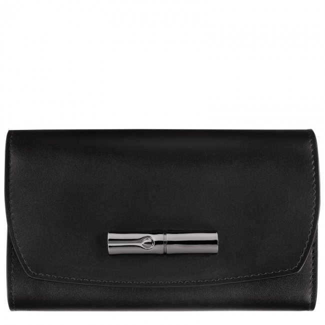 Longchamp Women's Le Roseau Wallet Black - Leather | Black