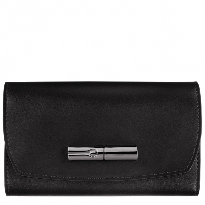 Longchamp Women's Le Roseau Wallet Black - Leather | Black