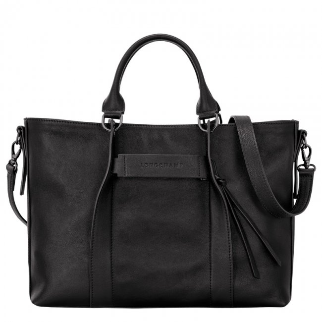 Longchamp Women's 3D L Handbag Black - Leather | Black