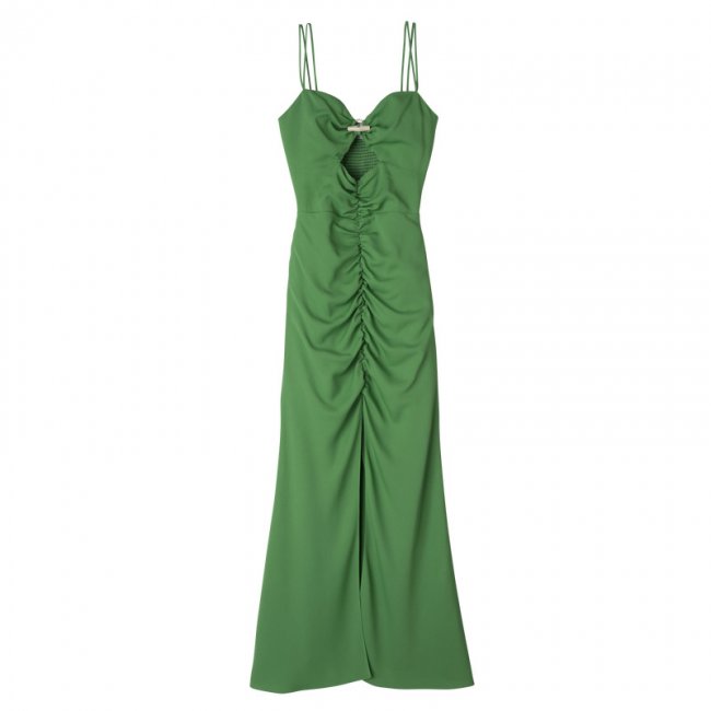 Longchamp Women's Midi dress Thyme - Fluid crepe | Thyme