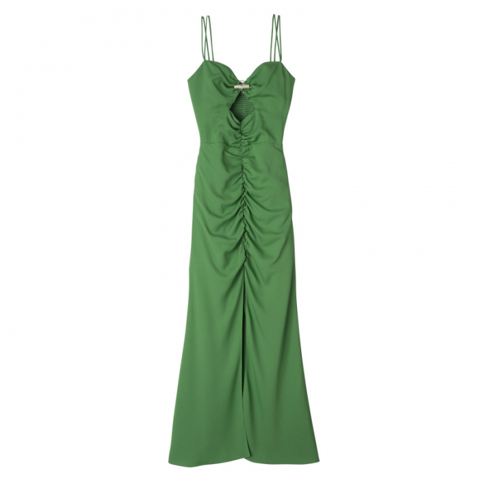 Longchamp Women's Midi dress Thyme - Fluid crepe | Thyme