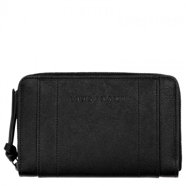 Longchamp Women's 3D Wallet Black - Leather | Black