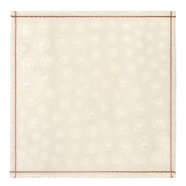 Longchamp Men's La Médaille Shawl Ivory - Cotton blend | Ivory