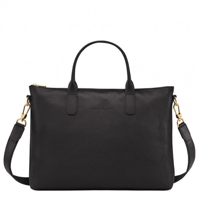 Longchamp Men's Le Foulonné S Briefcase Black - Leather | Black
