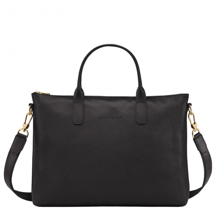 Longchamp Men's Le Foulonné S Briefcase Black - Leather | Black