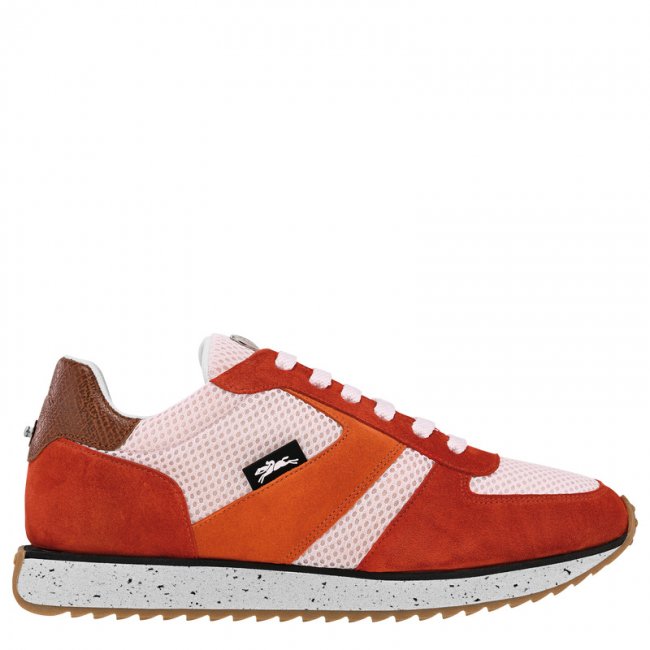 Longchamp Women's Le Pliage Green Sneakers Tomato - Leather | Tomato