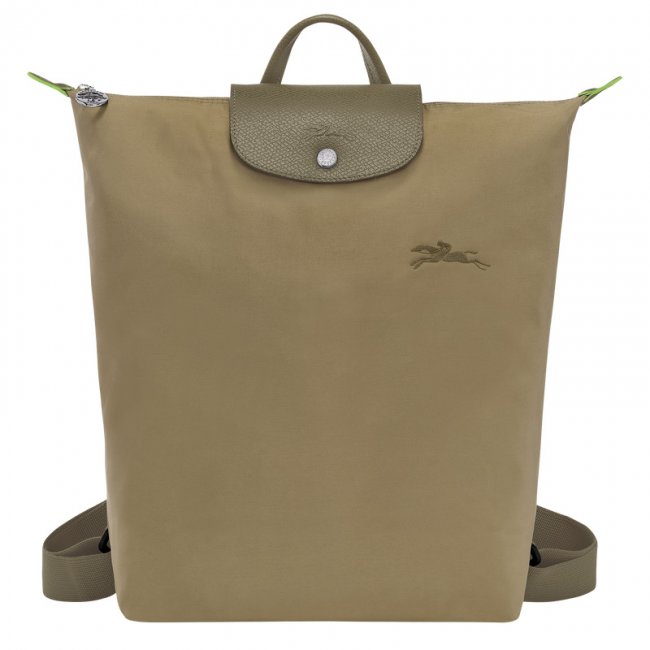 Longchamp Men's Le Pliage Green M Backpack Artichoke - Canvas | Artichoke