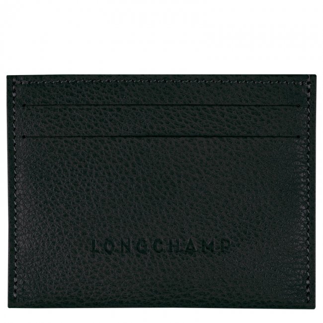 Longchamp Women's Le Foulonné Card holder Black - Leather | Black