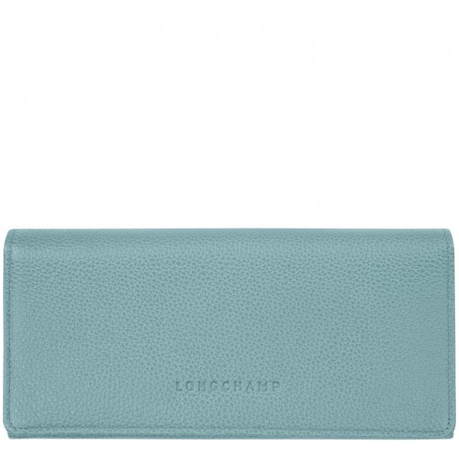 Longchamp Women's Le Foulonné Continental wallet Eucalyptus - Leather | Eucalyptus