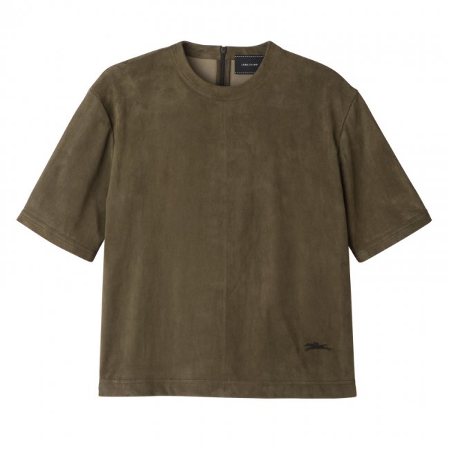 Longchamp Women's Short leather top Khaki - Leather | Khaki