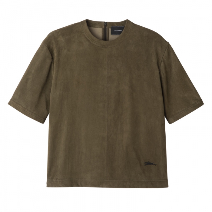 Longchamp Women's Short leather top Khaki - Leather | Khaki