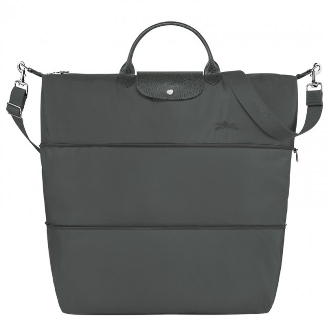 Longchamp Women's Le Pliage Green Travel bag expandable Graphite - Recycled canvas | Graphite
