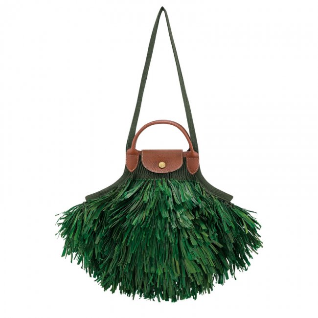 Longchamp Women's Le Pliage Filet L Mesh bag Khaki - Canvas | Khaki